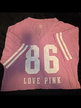 Victoria's Secret PINK V-neck Tee - Dusty Rose